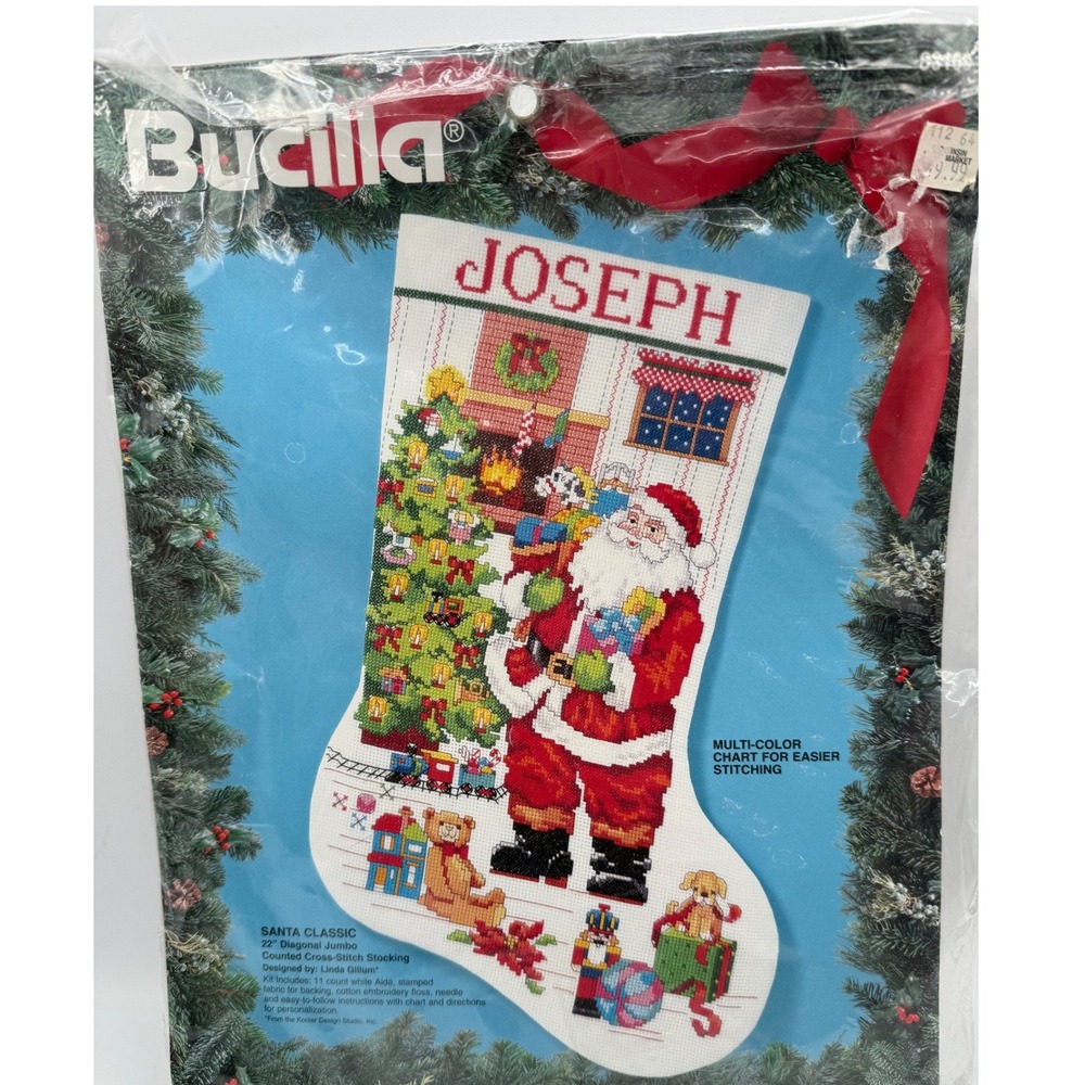 Bucilla Santa Classic 22 Jumbo Counted Cross Stitch Stocking Kit 83163